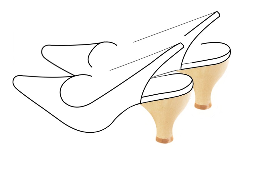 Chaussures et maroquinerie Florence KOOIJMAN - Talon d'une hauteur de 8 centimètres, aux formes pleines et arrondies, resserrées sur un petit pied positionné à l'avant