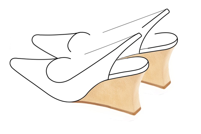 Chaussures et maroquinerie Florence KOOIJMAN - Talon compensée d'une hauteur de 8.5 centimètres, avec des arrêtes vives dessinant une base rectangulaire d'une largeur de 2.5 centimètres 