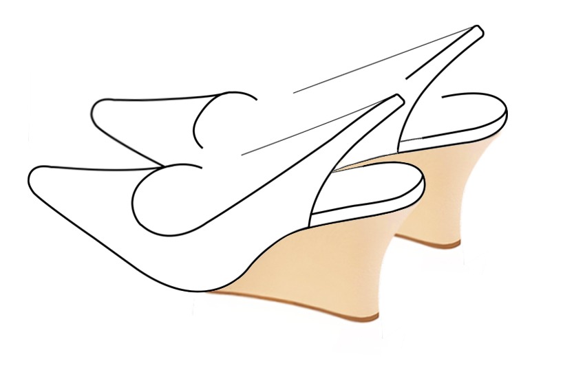 Chaussures et maroquinerie Florence KOOIJMAN - Talon compensé d'une hauteur de 8.5 centimètres, avec un pied en retrait, se terminant sur une base de 2.5 centimètres de largeur