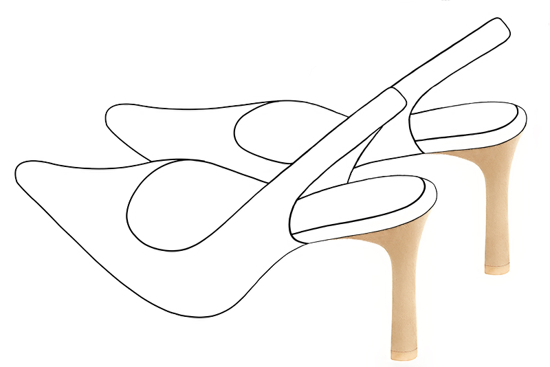 Chaussures et maroquinerie Florence KOOIJMAN - Talon d'une hauteur de 9.5 centimètres, avec un pied fin positionné sur l'arrière, en demie colonne, d'une largeur de 1.5 centimètre